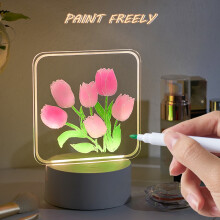 Bloc-notes transparent en acrylique Fnyoxu, effaçable, tableau de messages lumineux, cadeau pour enfants, veilleuse décorative pour petite amie (5