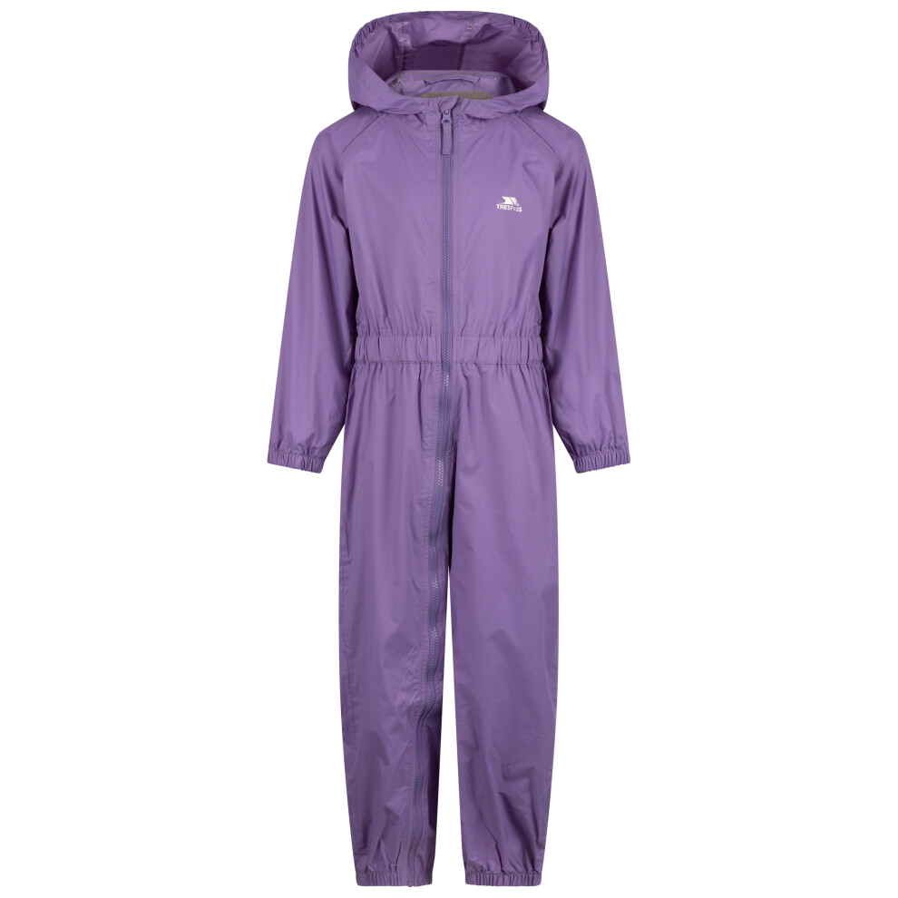 Trespass (5/6, Wisteria) Unisex Kids Waterproof Rain Suit - Button - Image 4