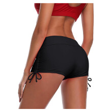 Women Quick Dry Swim Shorts High Waist Teens Beachwear Blue L