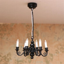 Dollhouses Miniature Ceiling Lamp 1/12 Lighting Accessory Scene Display Decors Black