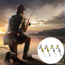 2pcs Fishing Spoons Fishing Tackle Accessories Metal Lures Spinner Golden 1 Hook 4.5g