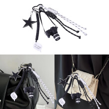 Customizable Alloy Bag Charm With Woven Nylon Rope Camera Star Theme Gift Present Q1874 1