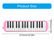 32 Keys Melodica Wind Instrument with Long Tube & Carry Bag, Air Piano Keyboard Green