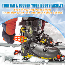 Skiing Boot Buckle Lever Multipurpose Tightening Assist Tool Skiing Orange Two packages