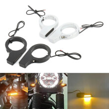 28mm-58mm Fork Motorcycle Shock Absorber Turn Signal Light Flowing Water Black 43 46mm