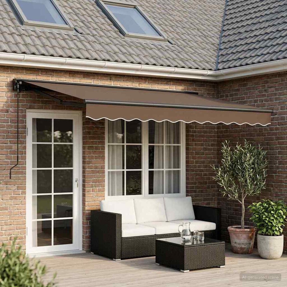 Vidaxl Manual Retractable Awning Taupe 5 X 3.5 M