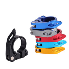 Aluminum Alloys 34.9mm Seat Tube Clip Quick Release Bicycles Seatpost Clamp Blue