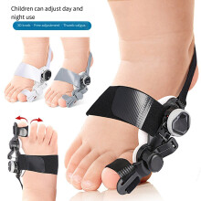 Kids Toe Corrector Toe Toe Splints Adjustable Big Toe Separators for Day Night Grey