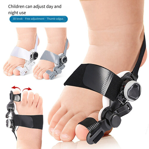 Kids Toe Corrector Toe Toe Splints Adjustable Big Toe Separators for Day Night Grey