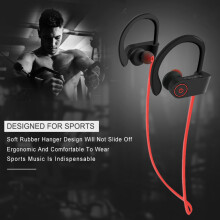 Écouteurs sans fil de sport SUSUchens, étanches, à réduction de bruit, son HiFi, avec crochet d'oreille, compatibles Bluetooth 5.0, noirs