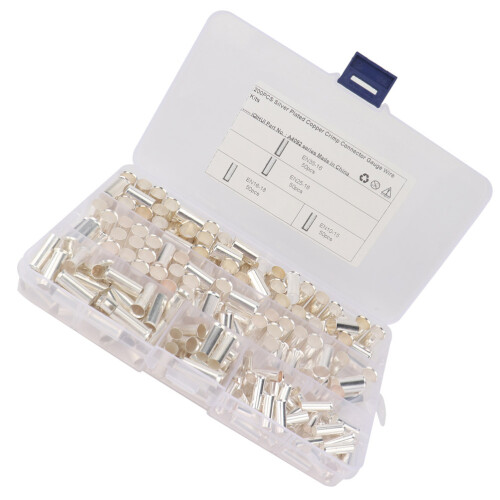 Kit com 200 Conectores de Crimpagem para Cabos de Cobre