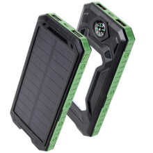 Solární nabíječka8000mAh, Powerbanka s rychlým nabíjením, dva USB výstupy a vstupy, kompatibilní s iOS a Androidem