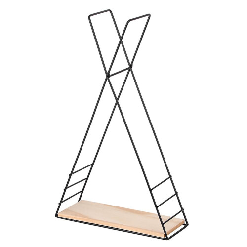 Étagère murale décorative en bois et fer noir 1