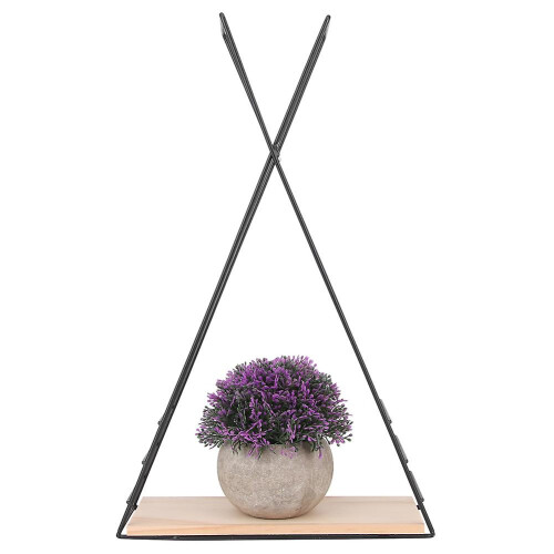 Étagère murale décorative en bois et fer noir 2