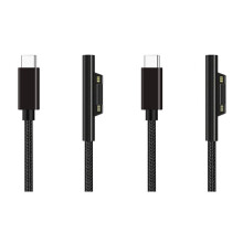 2x flätad nylonkabel för Surface Connect till USB-C-laddning PD15V för Surface Pro7/6/5/4/3, laptop 3/2/1, Surface Go
