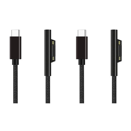 2X Καλώδιο φόρτισης USB-C από πλεγμένο νάιλον για σύνδεση σε Surface Pro7/6/5/4/3, Laptop3/2/1, Surface Go