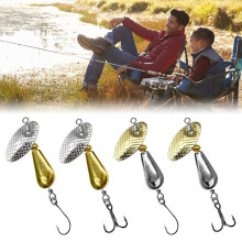 Fishing Lures Sequins Baits for Trout Spinner Baits Fishing Tackle Golden 1 Hook 7g