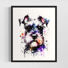 Affiche artistique AEFER représentant un Schnauzer, compatible avec XXX, décoration murale pop art pour chambre, salon, salle de bain, peinture de