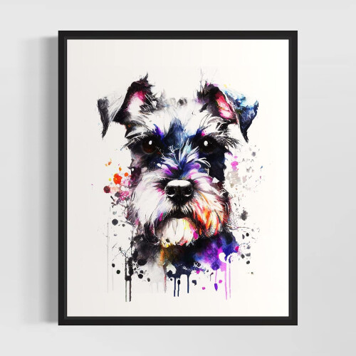 Εκτύπωση τέχνης σκύλου AEFER Schnauzer, συμβατή με XXX, διακόσμηση τοίχου Pop Art για