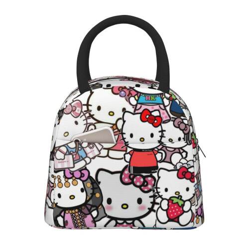 Hello Kitty τσάντα φαγητού φορητή μονωμένη τσάντα φαγητού ψυγείου με μπροστινή τσέπη