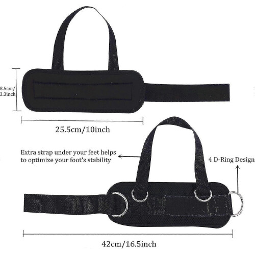 1 Pair Adjustable Padded D-ring Ankle Cuffs for Cable Machine Kickback 1
