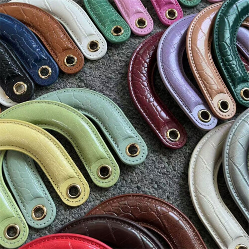 1PC Unique PU Curved Bag Handle Strap Replacement Enhancing Comfort And Style Red Wine