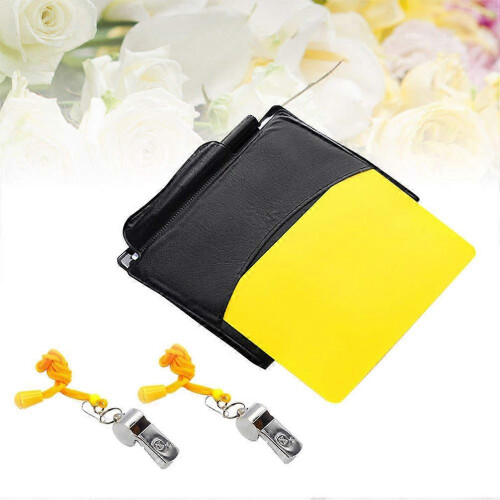 Soccer Referee Kit with Yellow Red Cards and Whistle 2