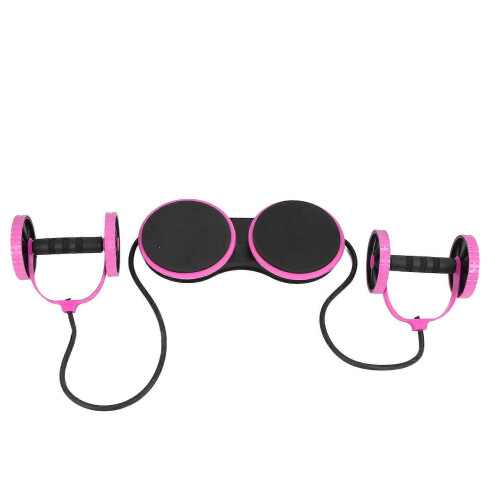 Ab Wheel Roller Multifunctional Bodybuilding Ab Training Pull Rope Pink 1