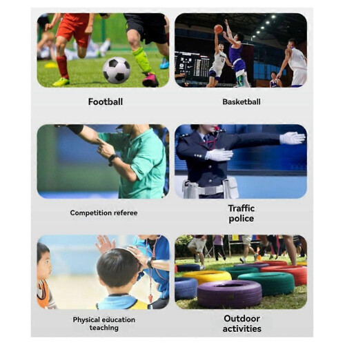 Pro Soccer Basketball Referee Plastic Seedless Whistle Emergency Survival Tool Black 1