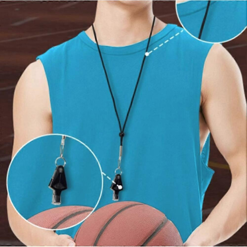 Pro Soccer Basketball Referee Plastic Seedless Whistle Emergency Survival Tool Black 2