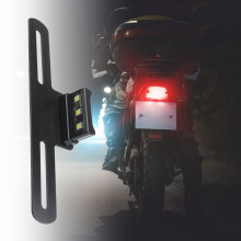 Motorcycle LED Tail Lamp 12V with License Plate Light & Brackets Simple Installs