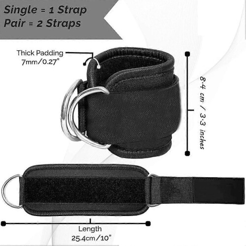 Adjustable Padded Ankle Straps for Cable Machine Glute Kickbacks Leg Training Wrist Cuffs 1