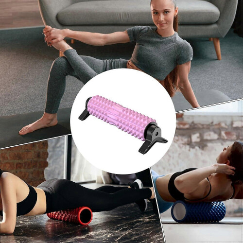 Deep Tissue Muscle Massage Foam Roller with Triangular Stability Support Fitness Yoga Pink 2