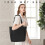 Waterproof Canvas Yoga Mat Bag with Adjustable Strap Large Tote for Women 2