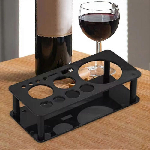 Acrylic ABS Cocktail Shaker Stand Bar Storage Holder Space-Saving Organizer Black 1