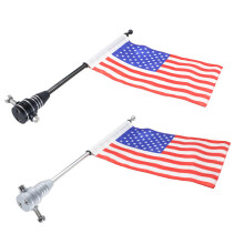 Motorcycle Decoration Poles Mount Flag Stand Luggage Rack Flag Shelf with Base Black