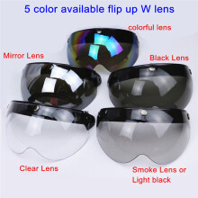 Universal 3-SnapVisor for Open Face Motorcycles Helmet Wind Shield Flip Up Down Silver