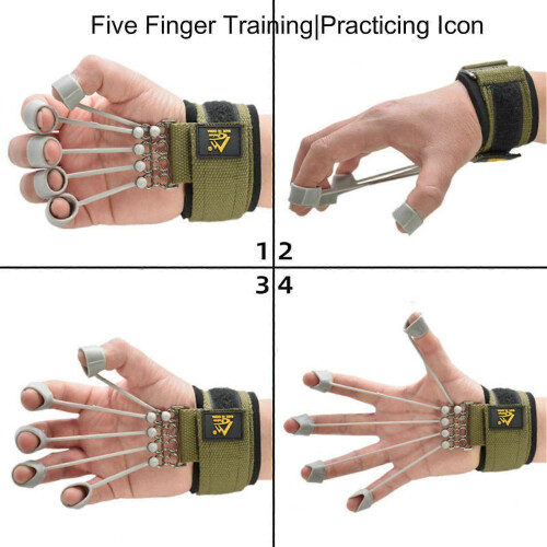 Bärbar silikonfingergrepp elastisk handförlängare 3 motståndsnivåer 1