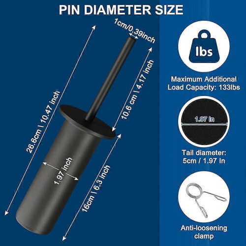 Heavy-Duty Weight Stack Pin Extender for Home & Comm Cable Machines Spring Clip 133LBS Max 2