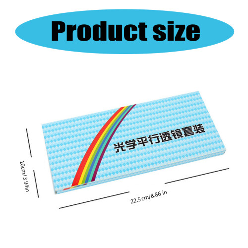 6Pcs Optical Lens Prism Triangular Semicircular Rectangle Concave Convex Lens 2