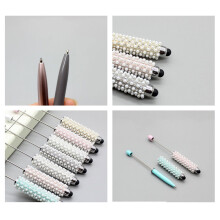 6Pcs Touching Screen Pen with Beadable Ballpoint Pen 2-in-1 Stylus Pen Mixed colors