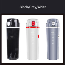 Electric Kettle Heater Cup for Vehicles Travel Cup with Auto Heating Function White