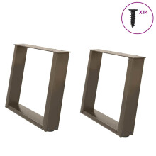 vidaXL Coffee Table Legs U-Shaped 2 pcs Natural Steel 70x(42-43) cm Steel