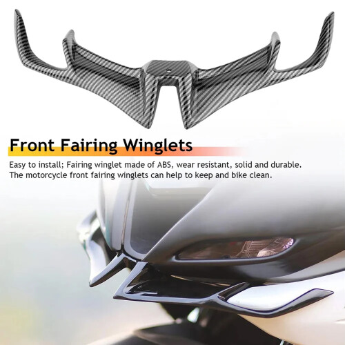 Motorcycle Front Fairing Panel Cover Wing Aerodynamic Winglets for Most Model Black