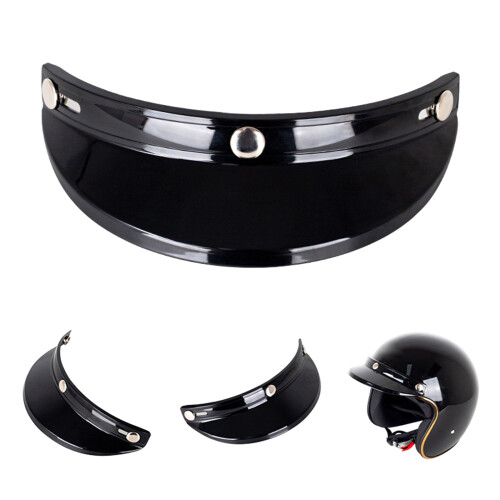 Open Face Helmet Sun Shade Protectors 3 Snap-Button Flip UpDown Shield Visor Black gold