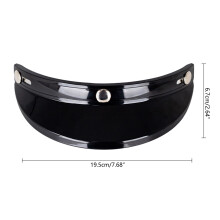 3 Snap-Button Visor Flip Up WindShield Open Face Helmet Visor AntiUV Shield Black