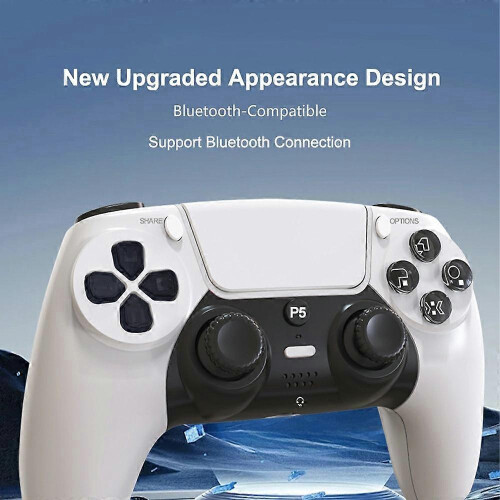 Controller di gioco wireless P50A per PS5, ergonomico, con giroscopio a 6 assi, doppia vibrazione e compatibile Bluetooth. 2