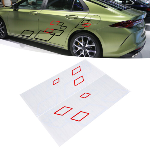 Auto Aufkleber Seiten Weiß Rot 100x38cm 2 Stück