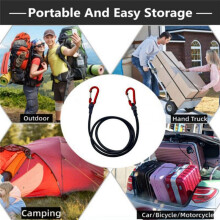 4 Pieces of Outdoor Camping Elastic Tent Rope Hiking Luggage Binding Rope Stretching Belt Camping Accessories 120cm