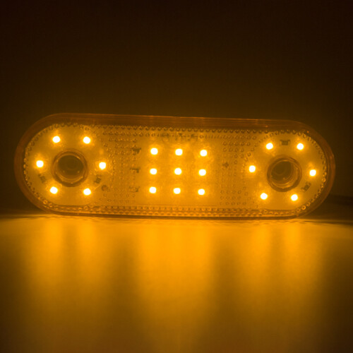 5Pcs 12V 24V LED Side Marker Lights Warning Tail Light Auto Car External Lights White